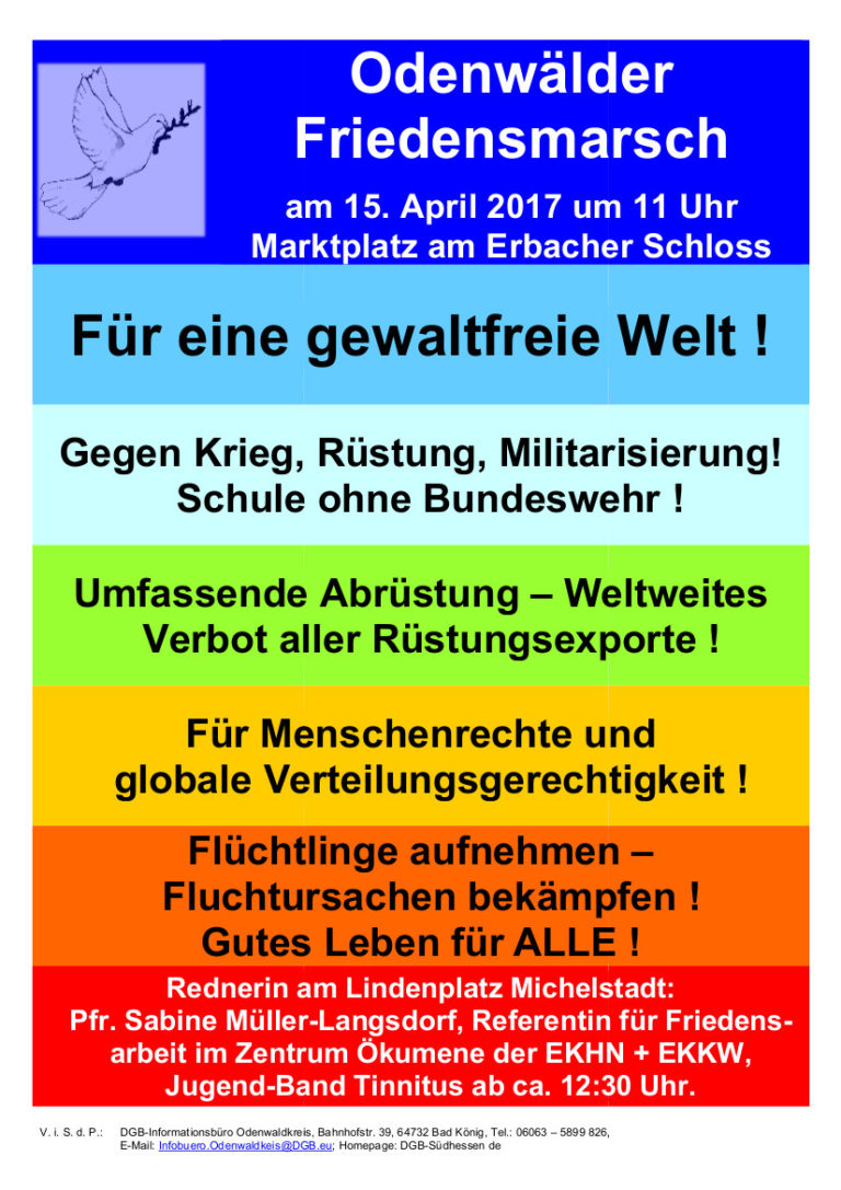 Auf zum Odenwälder Friedensmarsch!