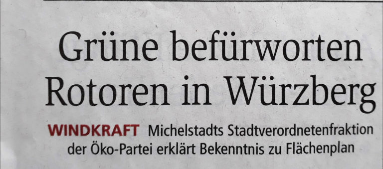 Wir sagen JA zum Windkraftprojekt in Würzberg!