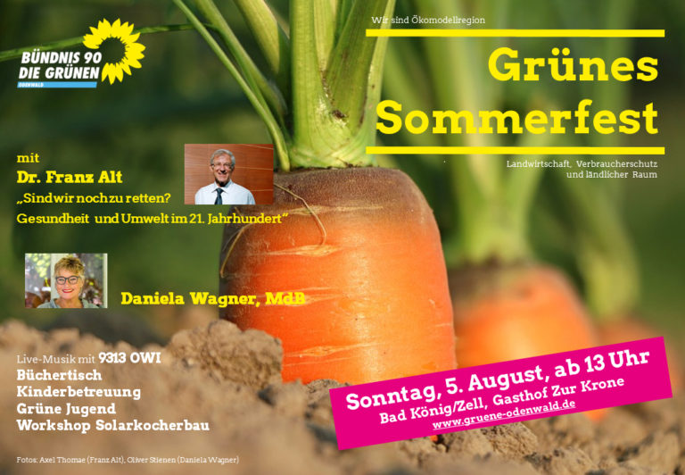 GRÜNE Odenwald laden ein zum Sommerfest mit Dr. Franz Alt
